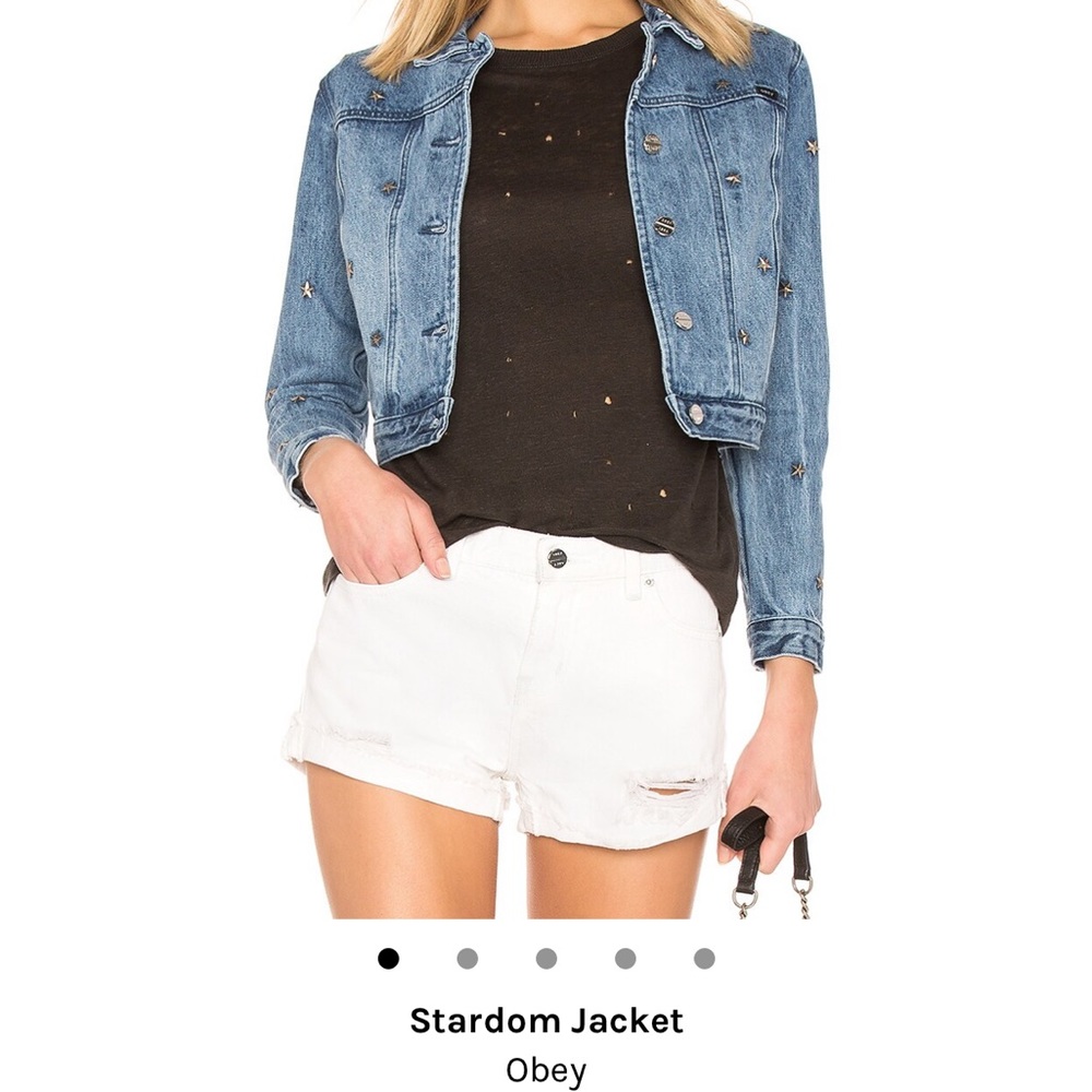 Never worn, Jean Jacket w/ small silver stars